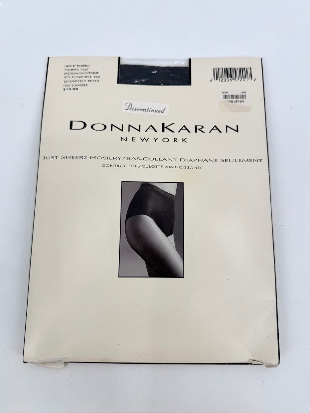 Donna Karan New York Pantyhose Medium Just Sheer VTG Night Purple Style 266